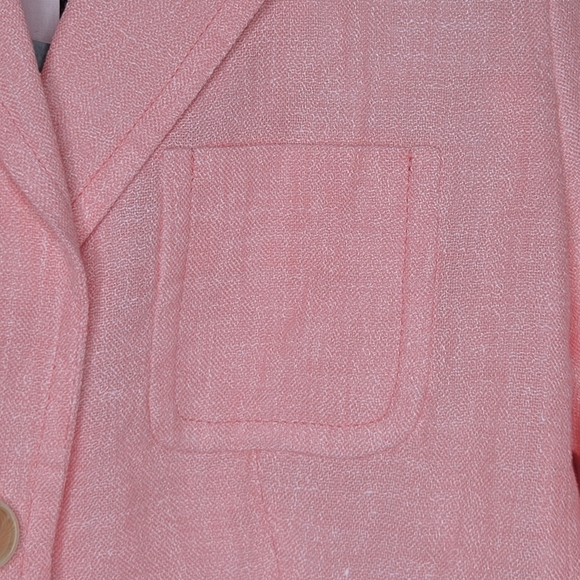 Talbots Womens Pink Linen Blend Single Breasted Lined Blazer Size 4 - Picture 4 of 12